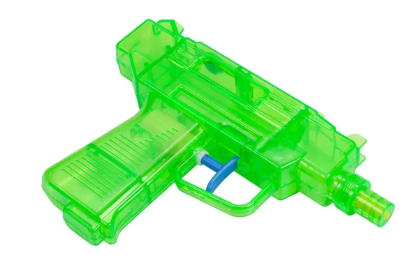 Pistola de água de plástico verde — Fotografia de Stock