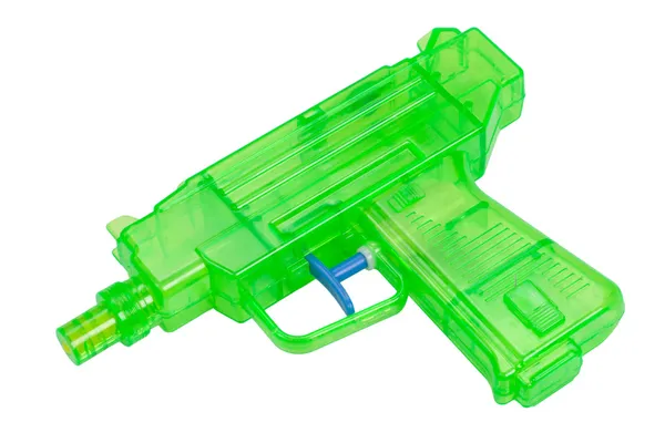 Pistola ad acqua verde in plastica — Foto Stock