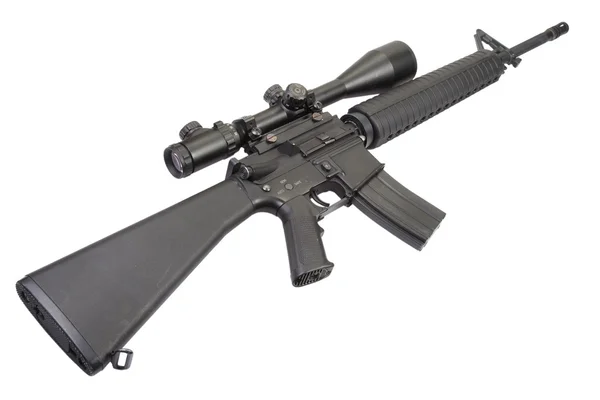 Гвинтівка М16 з телескопічним прицілом — стокове фото