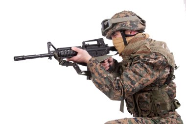 MARINES with m4 clipart