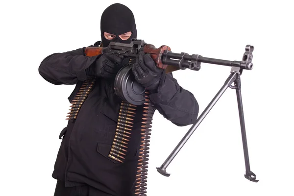 Mercenary with RPD 44 machine gun — Stock Photo, Image