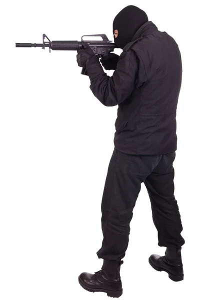 Mercenary with CAR15 rifle — Stock Photo, Image