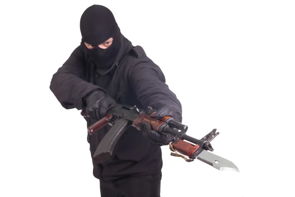 Mercenary with AK 47 gun — Stock Photo, Image