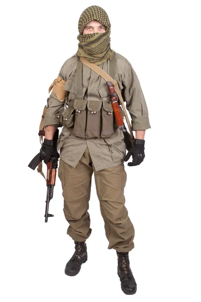 Mercenario con pistola AK 47 — Foto Stock