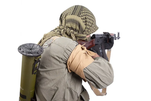 Mercenary with AK 47 gun — Stock Photo, Image