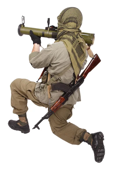 Mercenario con lanzador antitanque — Foto de Stock