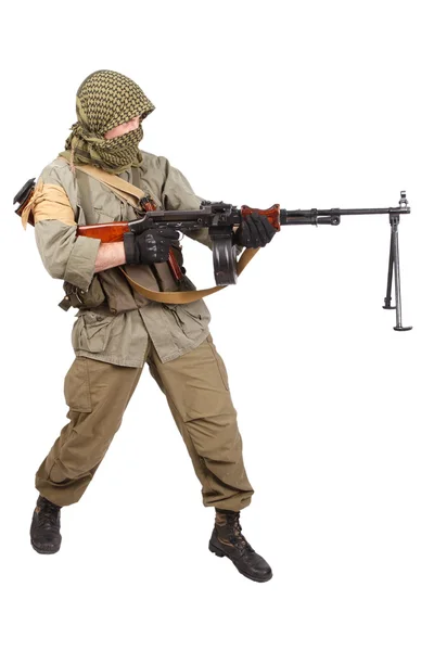 Mercenary with machine gun — Stock Photo, Image