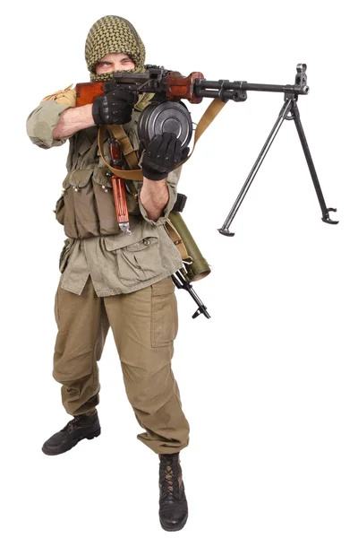 Mercenario con mitragliatrice — Foto Stock