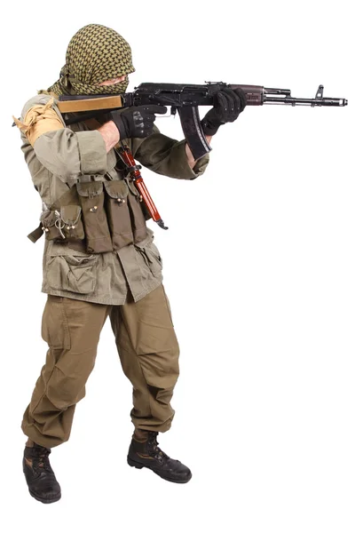 Ak 47 ile paralı asker — Stok fotoğraf