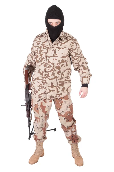 Soldat mit Maschinengewehr — Stockfoto