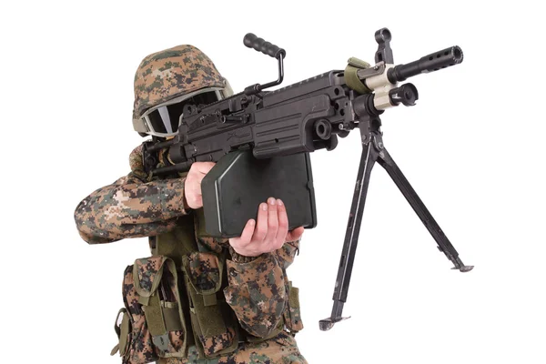 MARINES com M249 — Fotografia de Stock