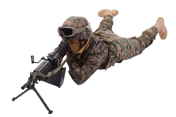Amerikanske Mariner med M249 maskingevær - Stock-foto