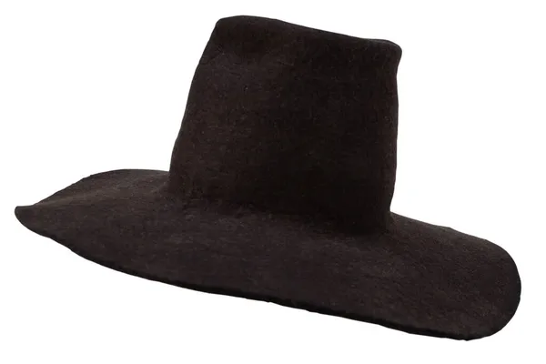 Chapeau Noir Vintage Rétro Homme Isolé Sur Fond Blanc — Photo