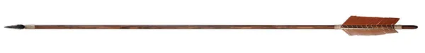 Blanco Tradicional Flecha Madera Medieval Con Punta Flecha Acero Plumas —  Fotos de Stock