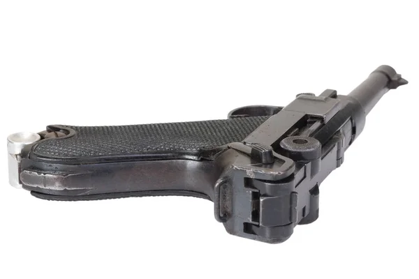 Luger P08 Pistola Parabellum Isolata Sfondo Bianco Fotografia Stock