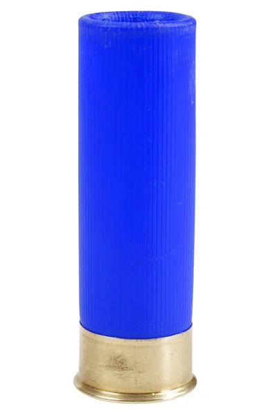 Niebieski Łuska Strzelby Kaliber Izolowane Białym Tle — Zdjęcie stockowe