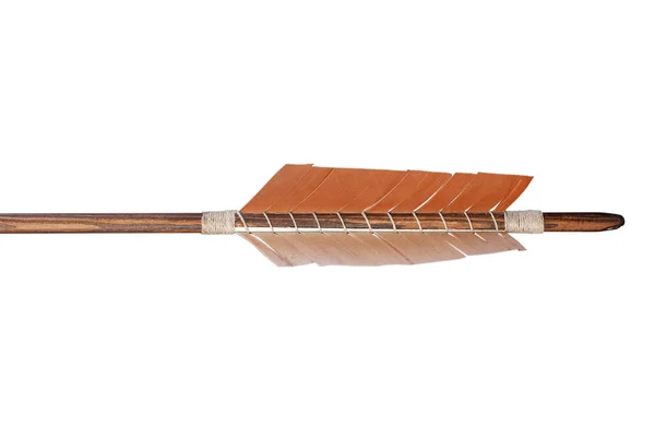 Fletching Pluma Flecha Blanco Tradicional Aislado Sobre Fondo Blanco —  Fotos de Stock
