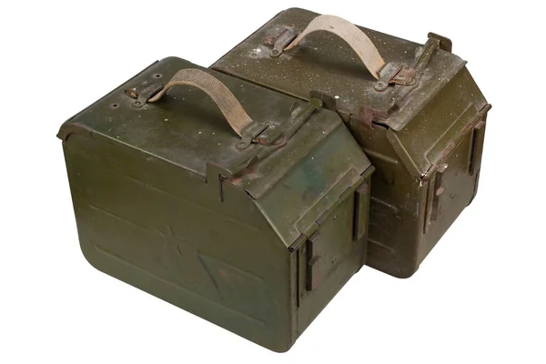 Ammo Can Ammunition Belt Heavy Machine Gun Dshk Used Former — Stock Photo, Image