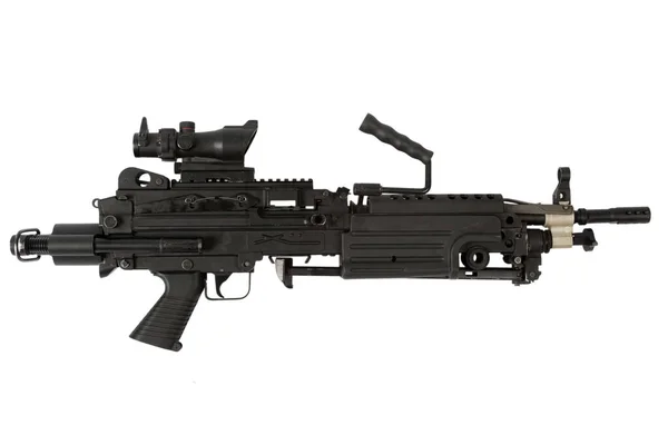 M249 Kulomet Izolovaných Bílém Pozadí — Stock fotografie