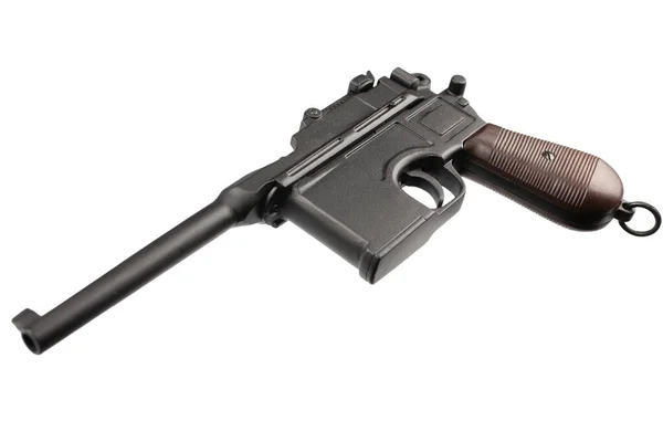 Niemiecki Pistolet Czasów Wojny Światowej Model 1896 Izolowany Białym Tle — Zdjęcie stockowe