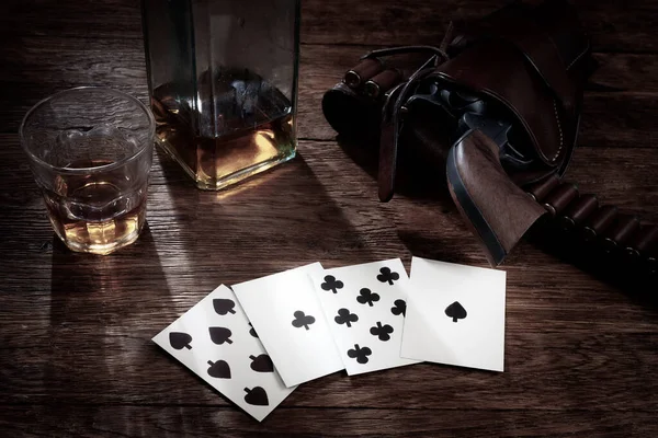 Old West Poker Dead Man Hand Two Pair Poker Hand — Stockfoto