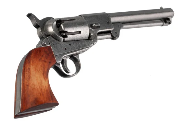 Old West Firearms Colt Dragoon Revolver Izolowany Białym Tle — Zdjęcie stockowe