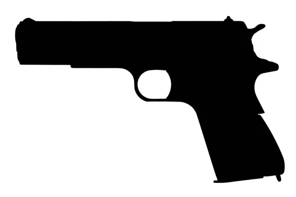 Colt Government M1911 Black Silhouette — Stock Photo, Image