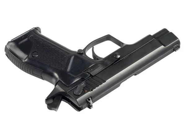 Lock Load Handgun Weapon Isolated White Background — Stock Photo, Image