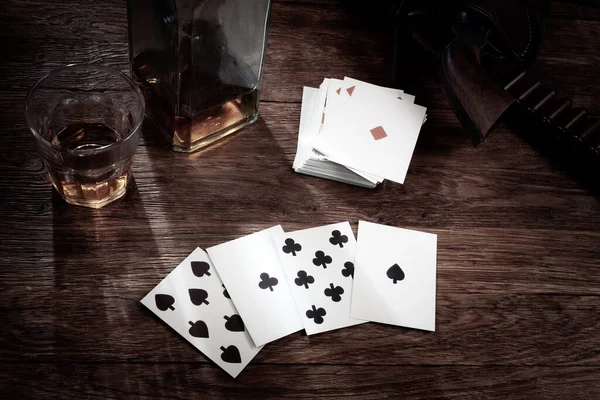 Old West Poker Dead Man Hand Two Pair Poker Hand — Stockfoto