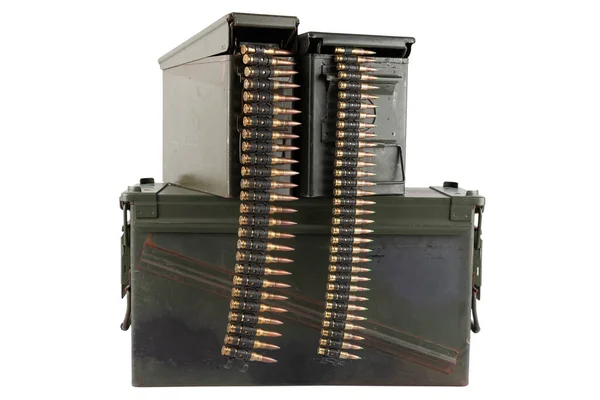 Ammunition Belt Cartridges Ammunition Boxes — Stock Photo, Image