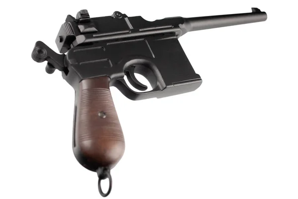 Німецький Пістолет Часів Першої Світової Війни Модель 1896 Року Ізольована — стокове фото