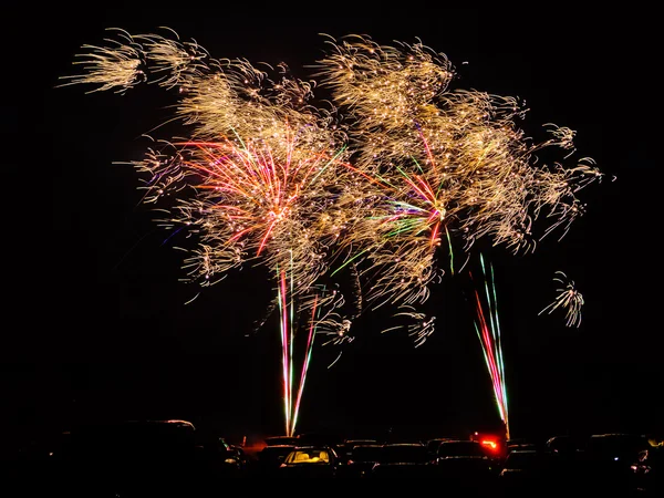 Geboortestad vuurwerk Stockfoto