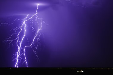 Purple Lightning Over Tonopah Arizona 2013 clipart