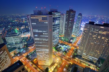 Shinjuku tokyo siluetinin
