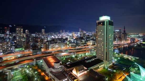 Лапс времени в центре города Кобе — стоковое видео