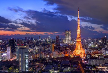 Tokyo 'nun ufuk çizgisi, Japonya.