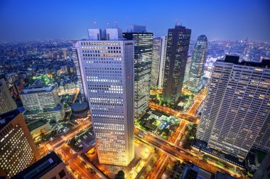 Shinjuku tokyo siluetinin