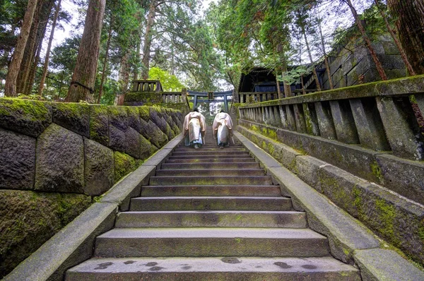Sacerdotes sintoístas en el santuario de Toshogu — Foto de Stock