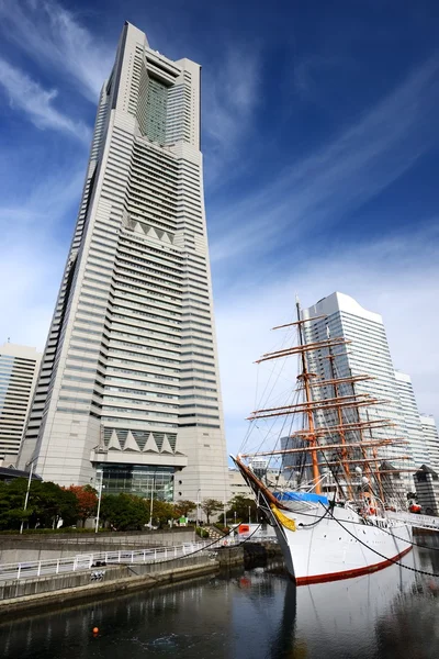 Jokohama, Japonsko panoráma v minato mirai — Stock fotografie