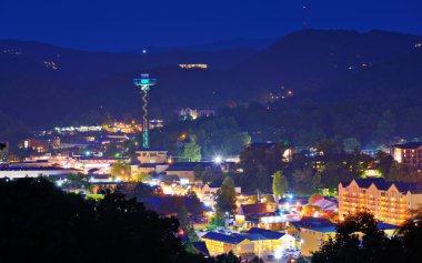 Şehir merkezindeki gatlinburg, tennessee