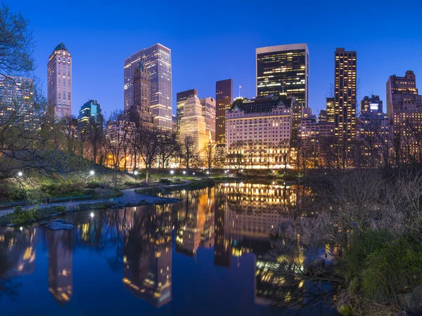 Skyline sud del central park di New york city — Foto Stock