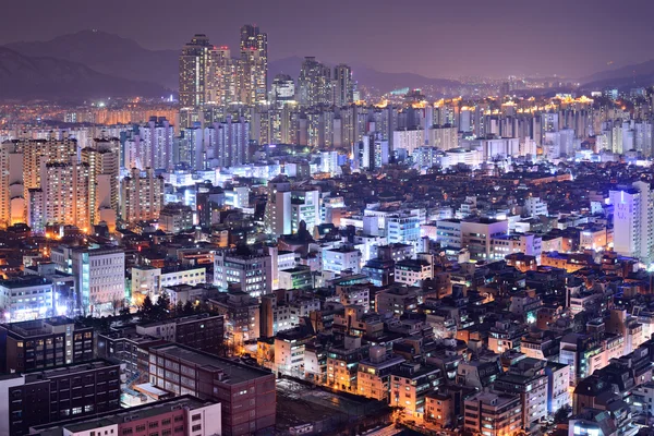 Seul Gangnam Distrito Skyline — Fotografia de Stock