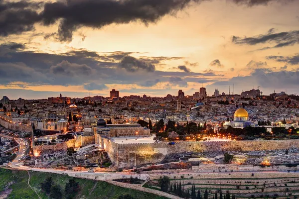 Jerusalems gamla stadens silhuett — Stockfoto