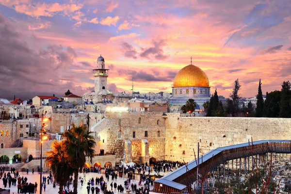 Jerusalem Old City at Temple Mount Stock Photo