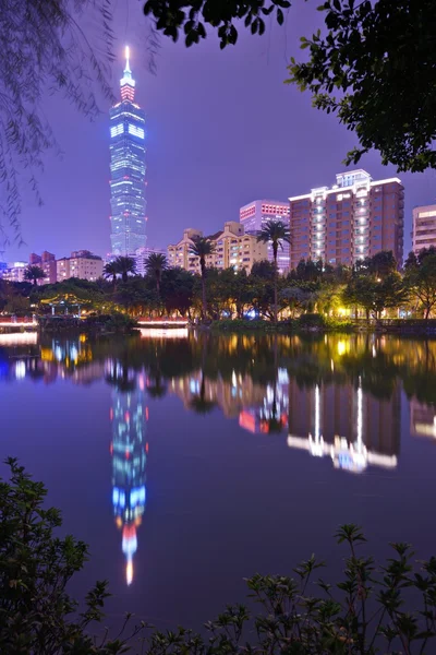 Taipei 101, gece — Stok fotoğraf