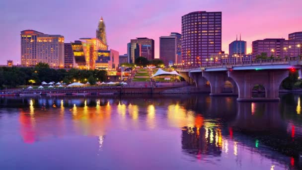 Downtown hartford, connecticut Panorama — Stock video