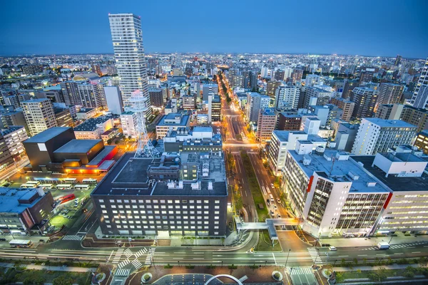 Paisagem urbana de sapporo — Fotografia de Stock