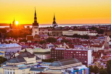 Tallinn, Estonya günbatımı