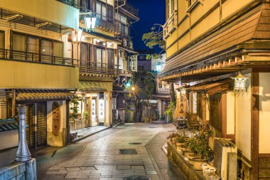 tarihi mahalle kanamayı onsen Japonya.