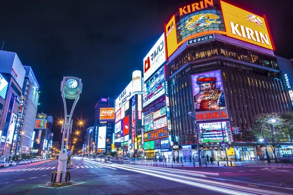 Sapporo nacht leven district — Stockfoto